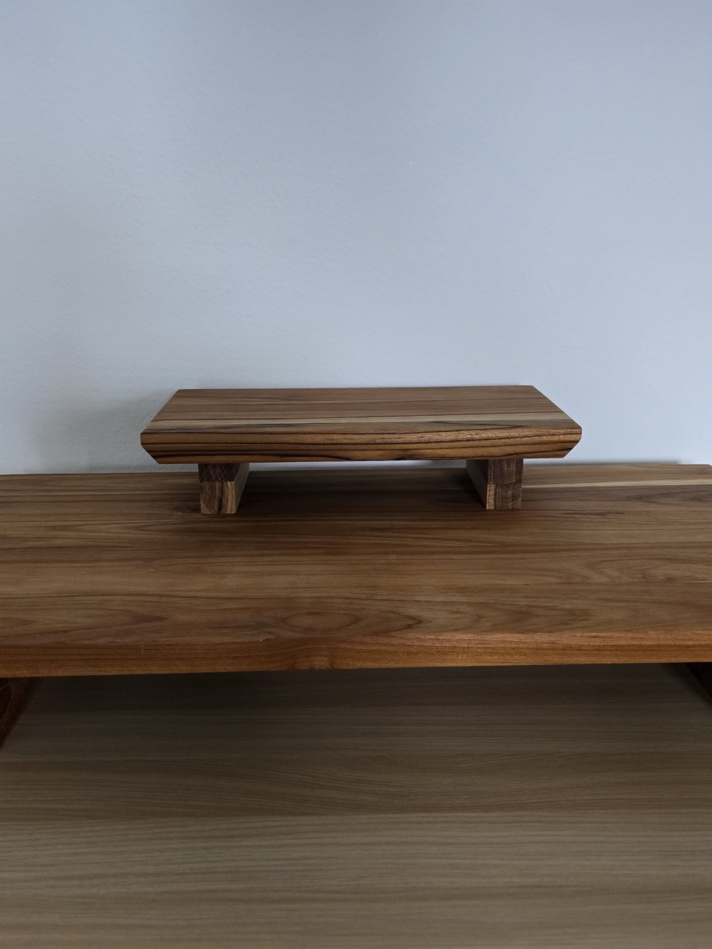 Handmade Solid Teak Wood Risers 2 Piece Set (24x12 & 12x6) Serving Board Tray Pl